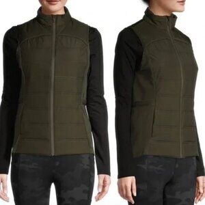 Avia Quilted Active Vest Olive / Forest Green Size Small- great condition!